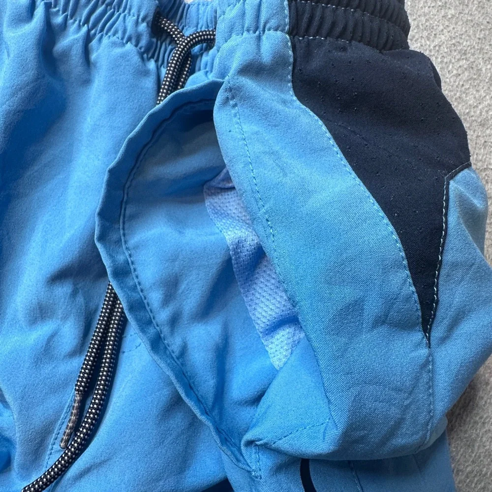 Nike Swim Trunks Mens XL Blue NESS9488 Swoosh Graphic Athletic Board Shorts